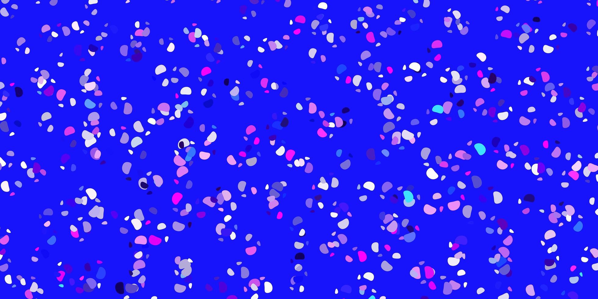 pano de fundo rosa claro, azul vector com formas caóticas.