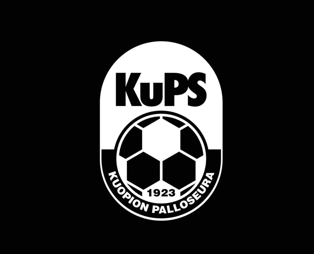 kuopion paloseura clube símbolo logotipo branco Finlândia liga futebol abstrato Projeto vetor ilustração com Preto fundo