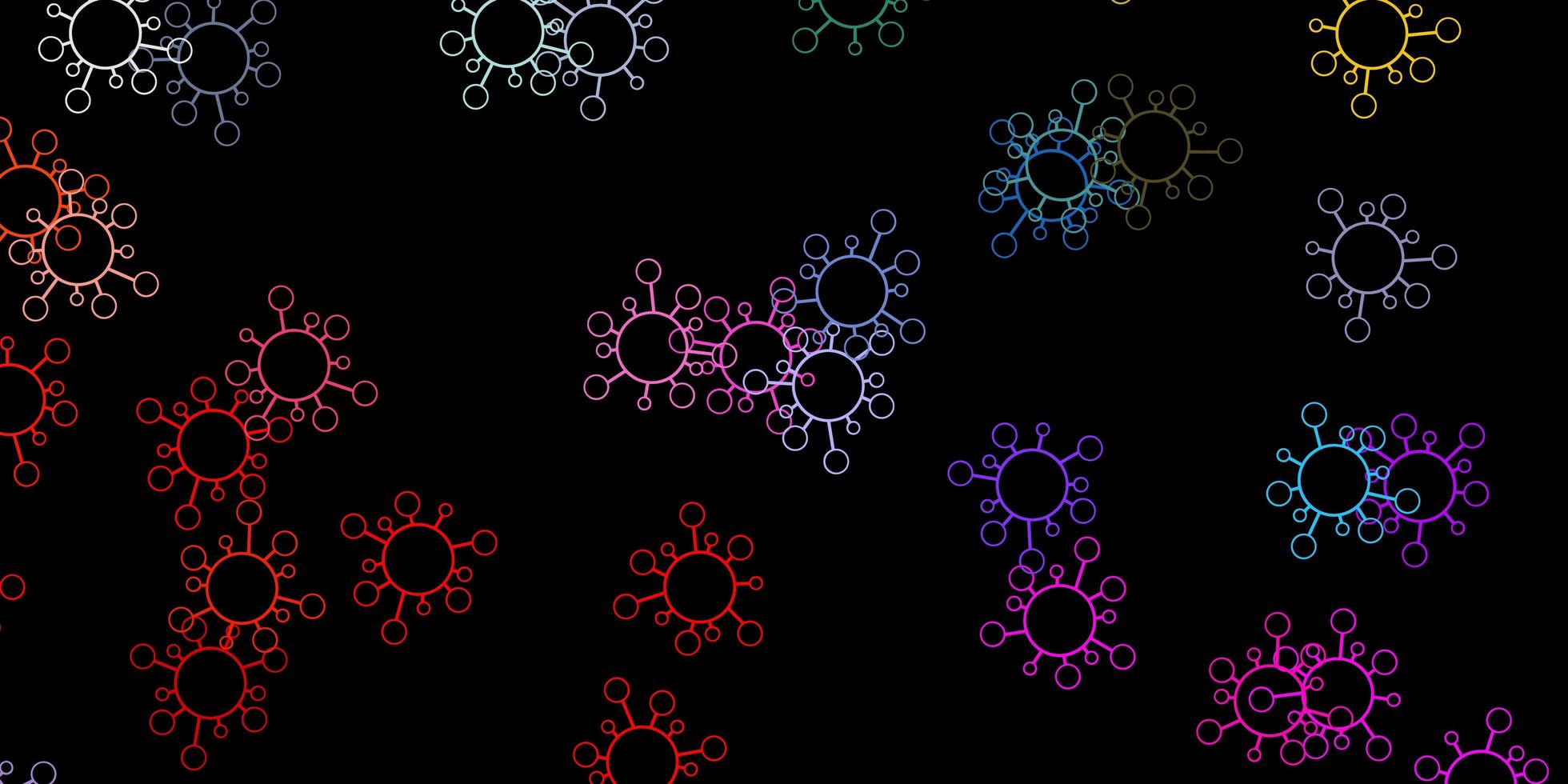 textura vector multicolor escuro com símbolos de doença.