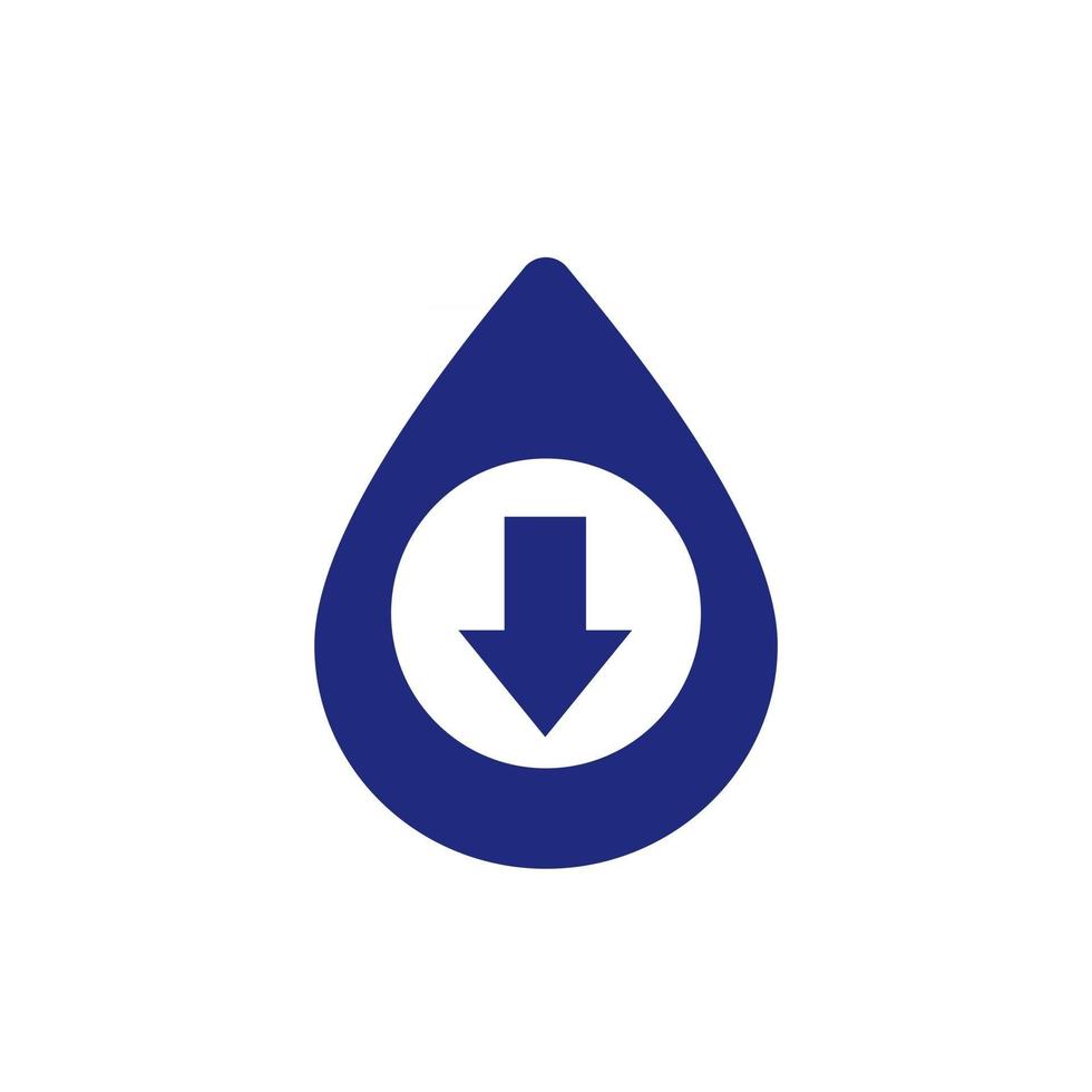 ícone de baixo nível de água, desenho vetorial vetor
