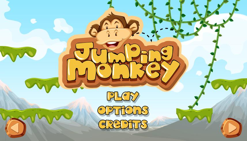 Macaco saltando começando modelo principal vetor