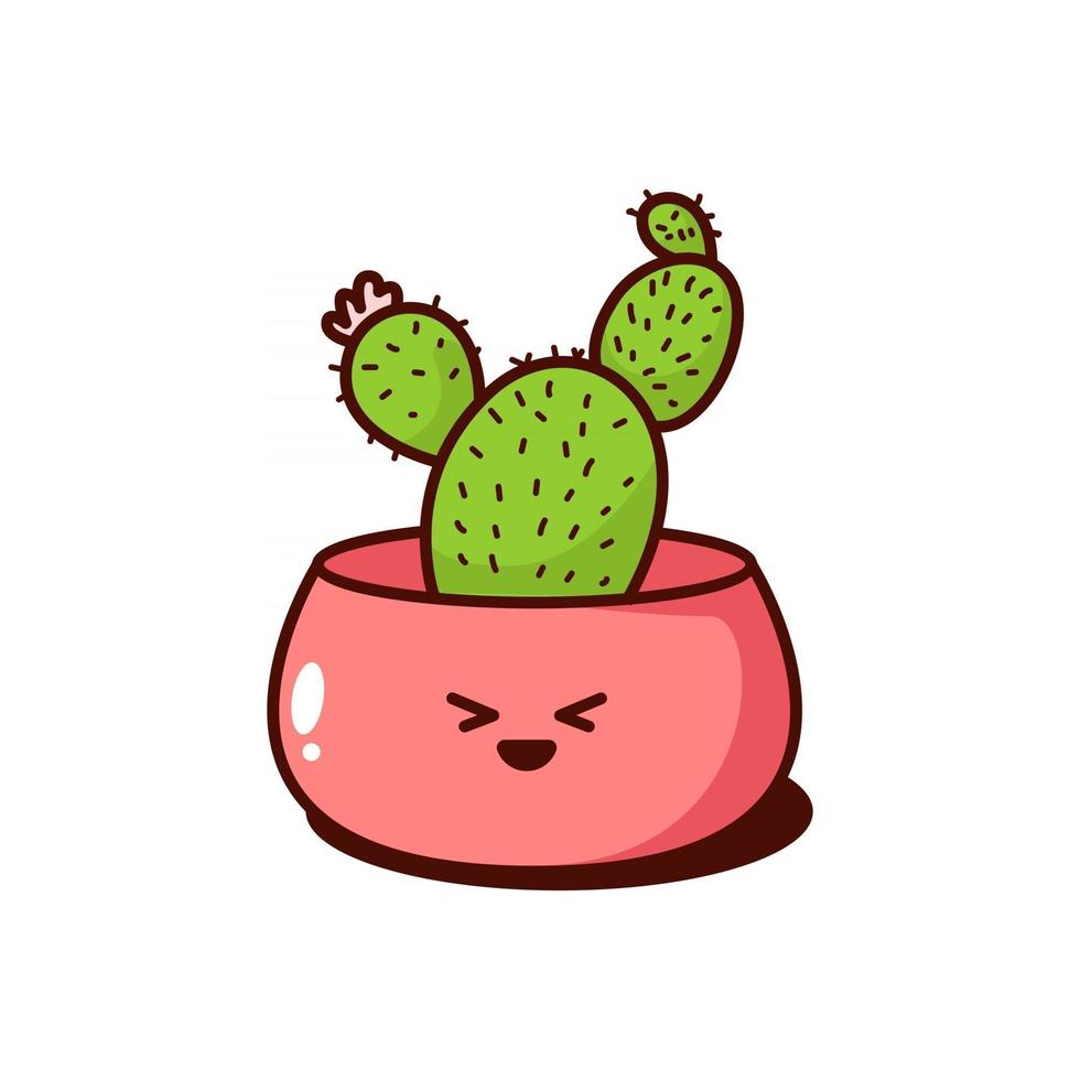 ilustração de planta suculenta cacto kawaii vetor