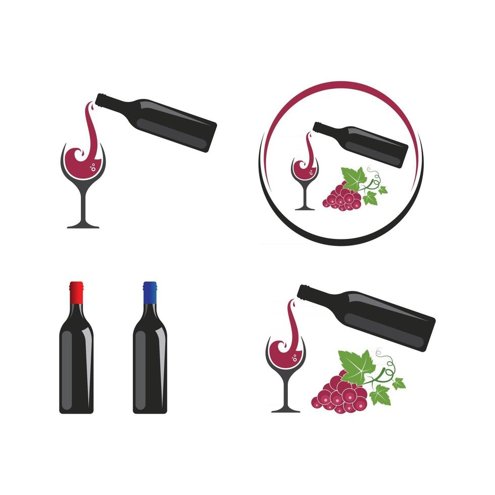 ícone do logotipo do vinho ilustração vetorial design vetor