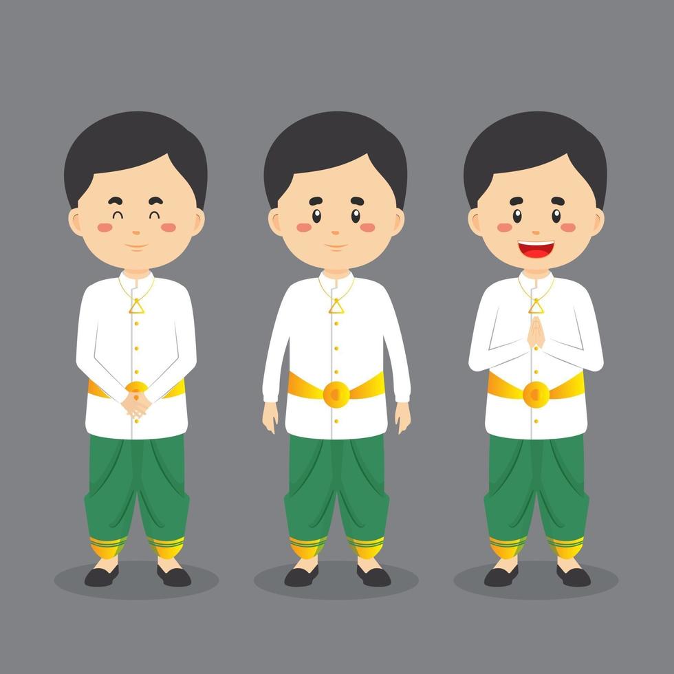 personagem de laos com várias expressões vetor