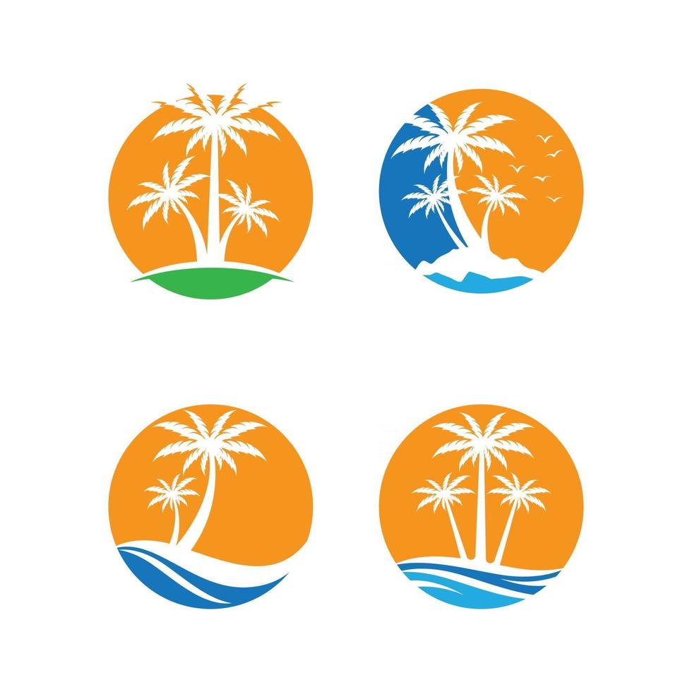 imagens do logotipo do palm tree summer vetor