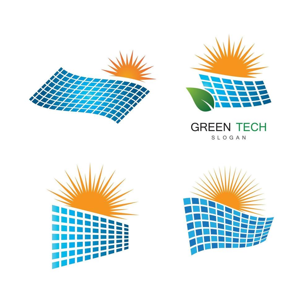 ilustração das imagens do logotipo da energia solar vetor