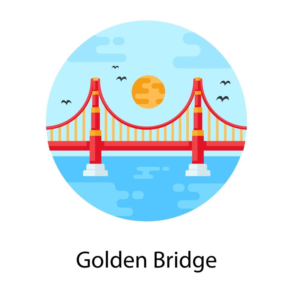 ponte dourada e viaduto vetor