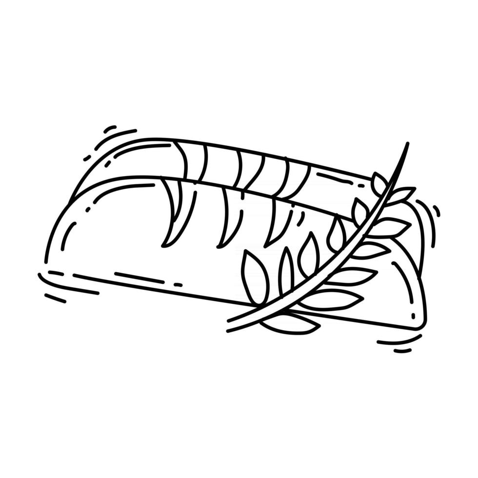 ícone de pão de cultivo. conjunto de ícones desenhado à mão, contorno preto vetor