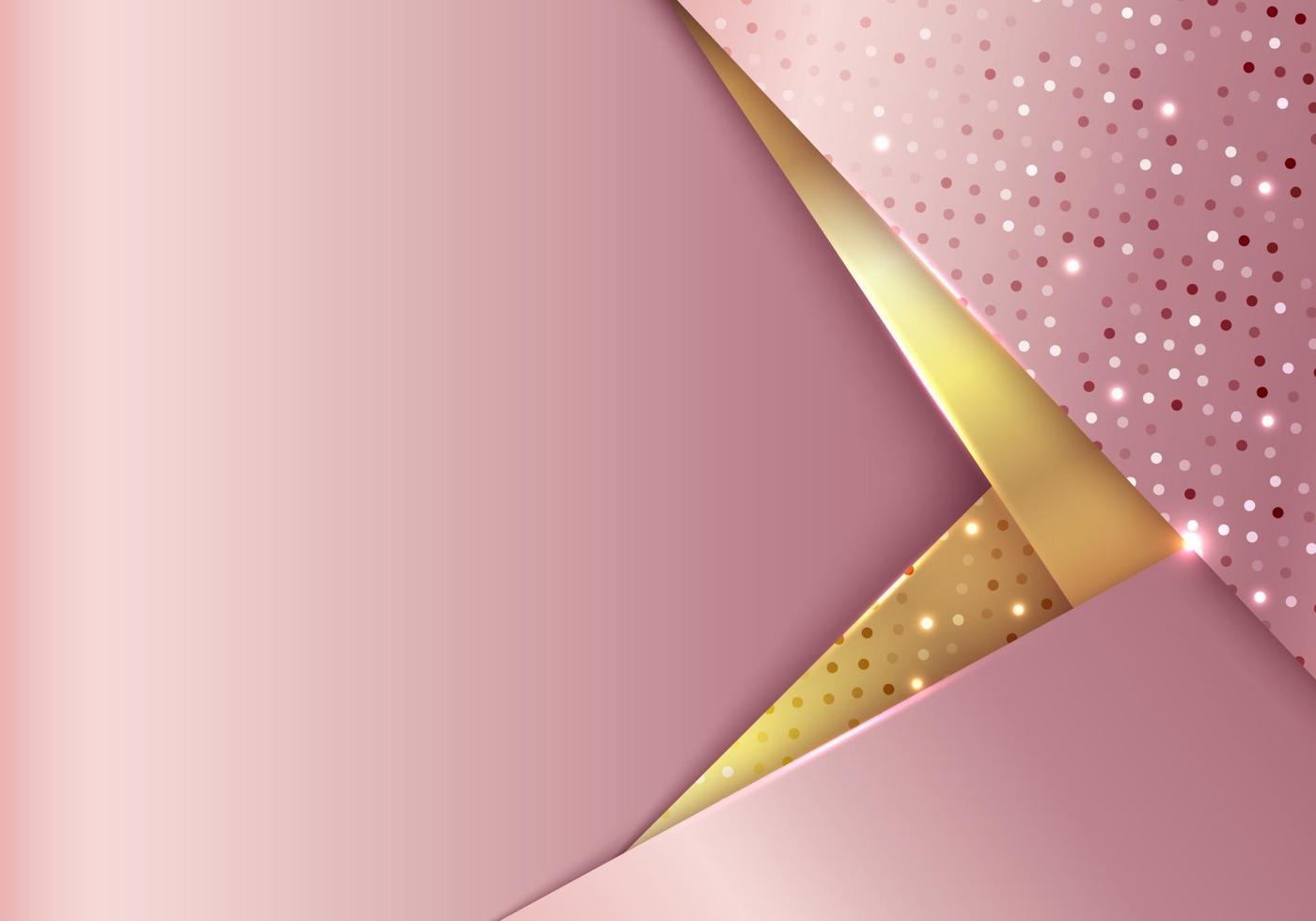 Fundo abstrato 3D estilo luxuoso ouro rosa e listras douradas vetor