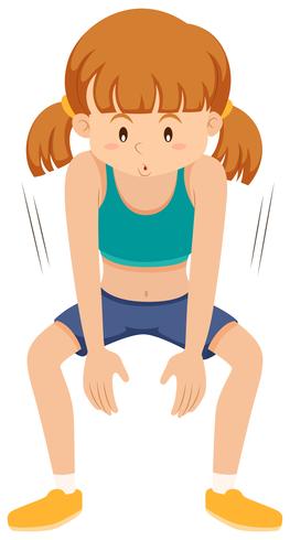 Um, menina jovem, exercício vetor