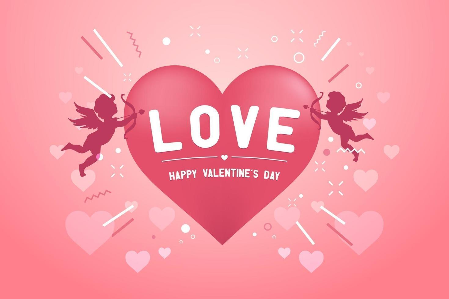 banner feliz dia dos namorados com cupidos de amor. vetor