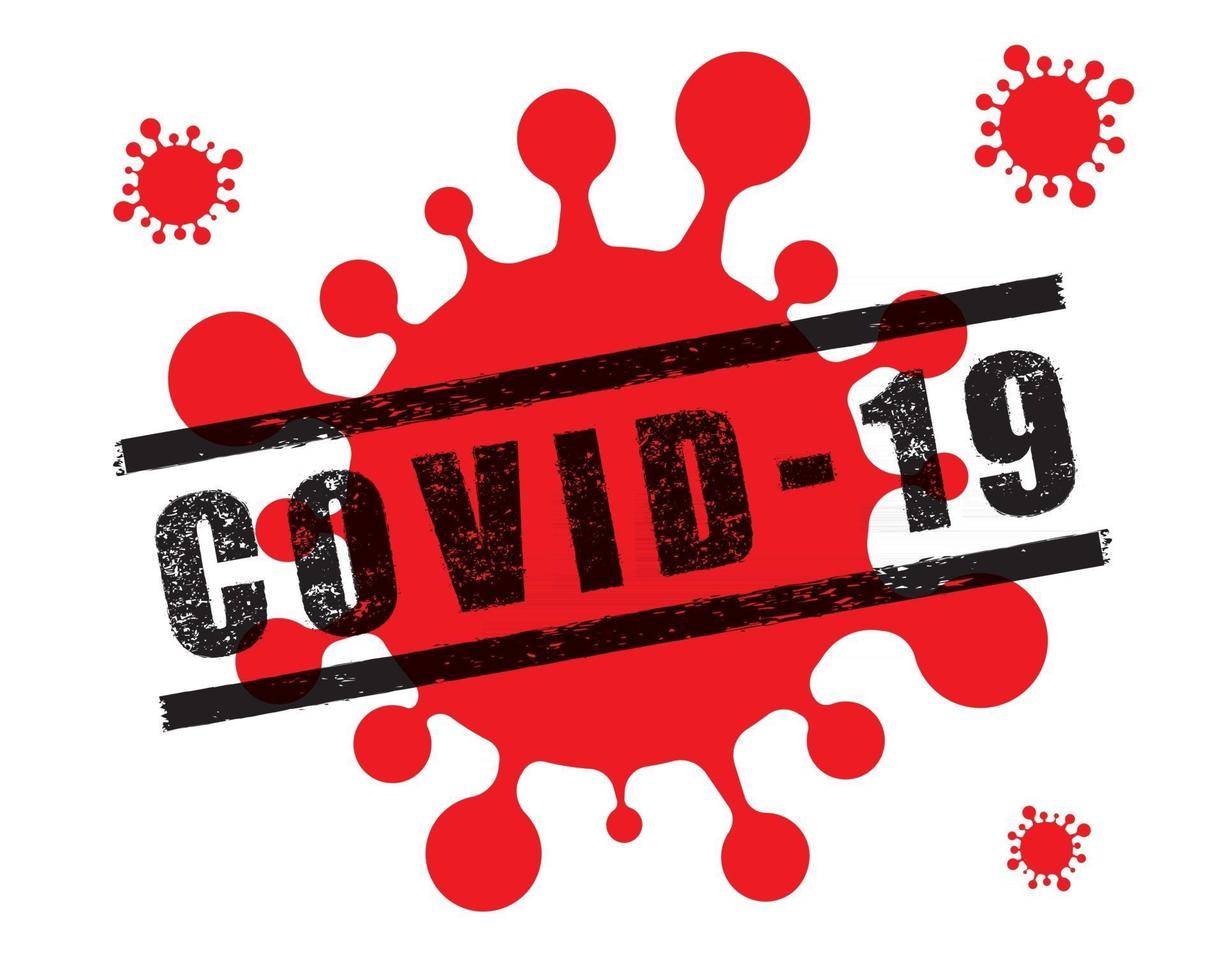 covid-19 coronavirus conceito logo design vector. surto viral vetor