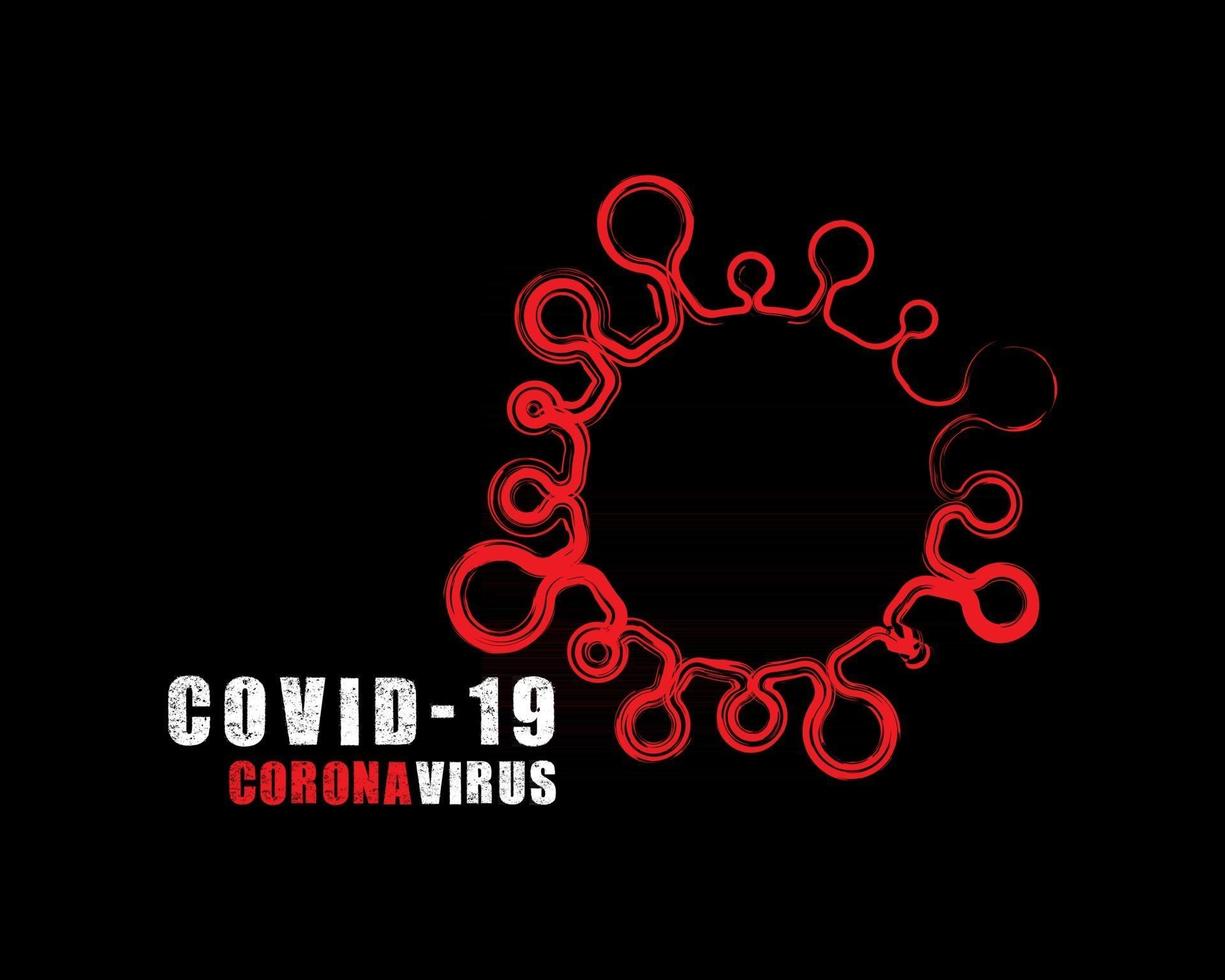 covid-19 coronavirus conceito logo design vector. surto viral vetor