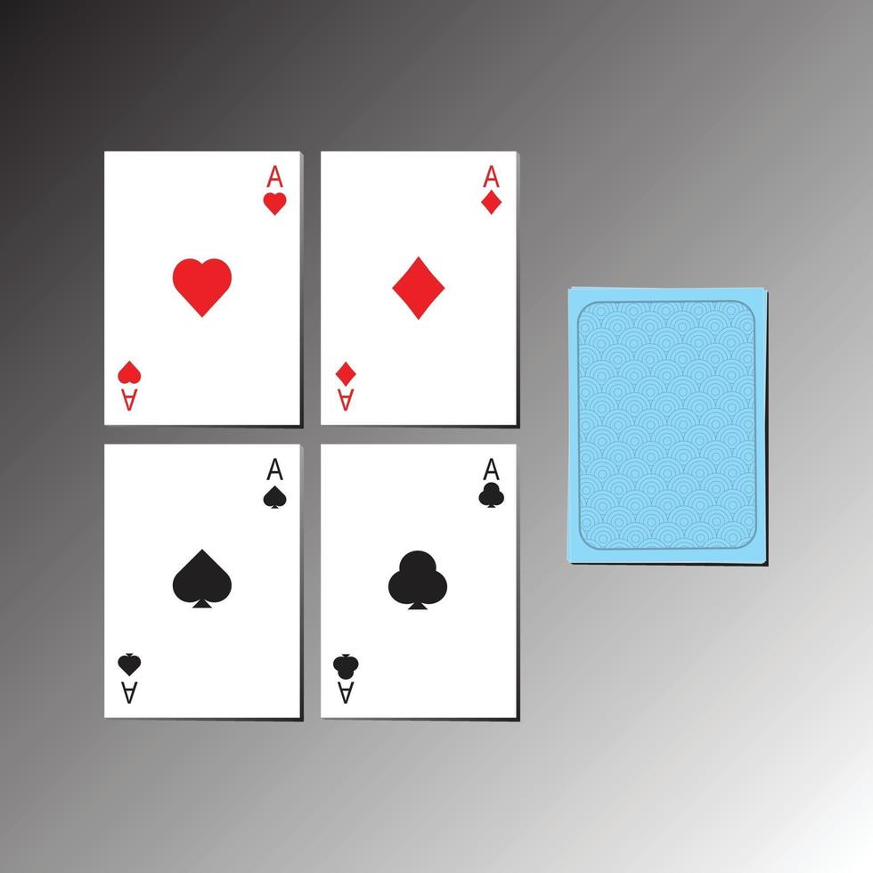 vetor de ás clássico de cartão de pôquer. pronto para imprimir pronto para usar