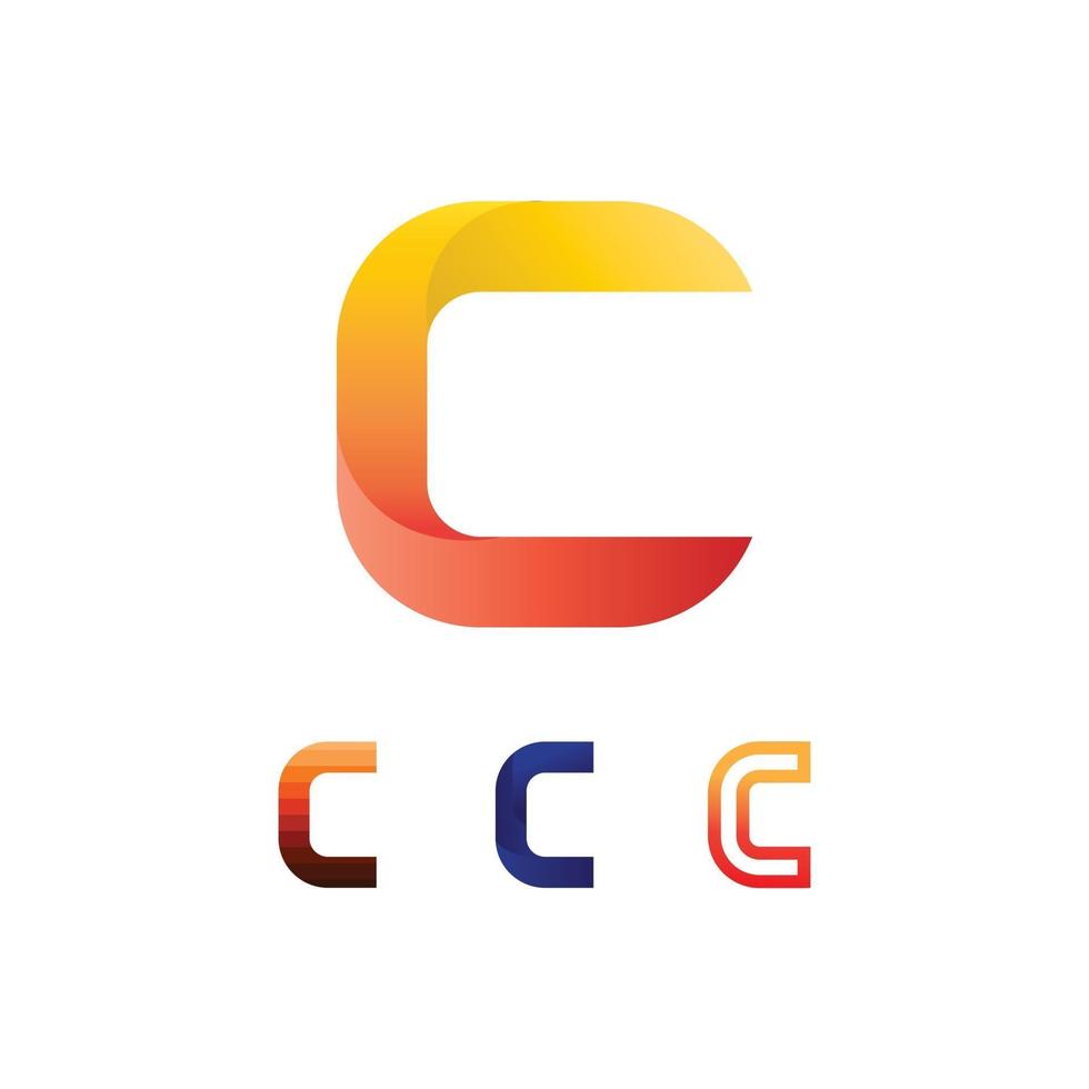 C logotipo e vitamina e fonte c identidade da letra e negócios de design vetor