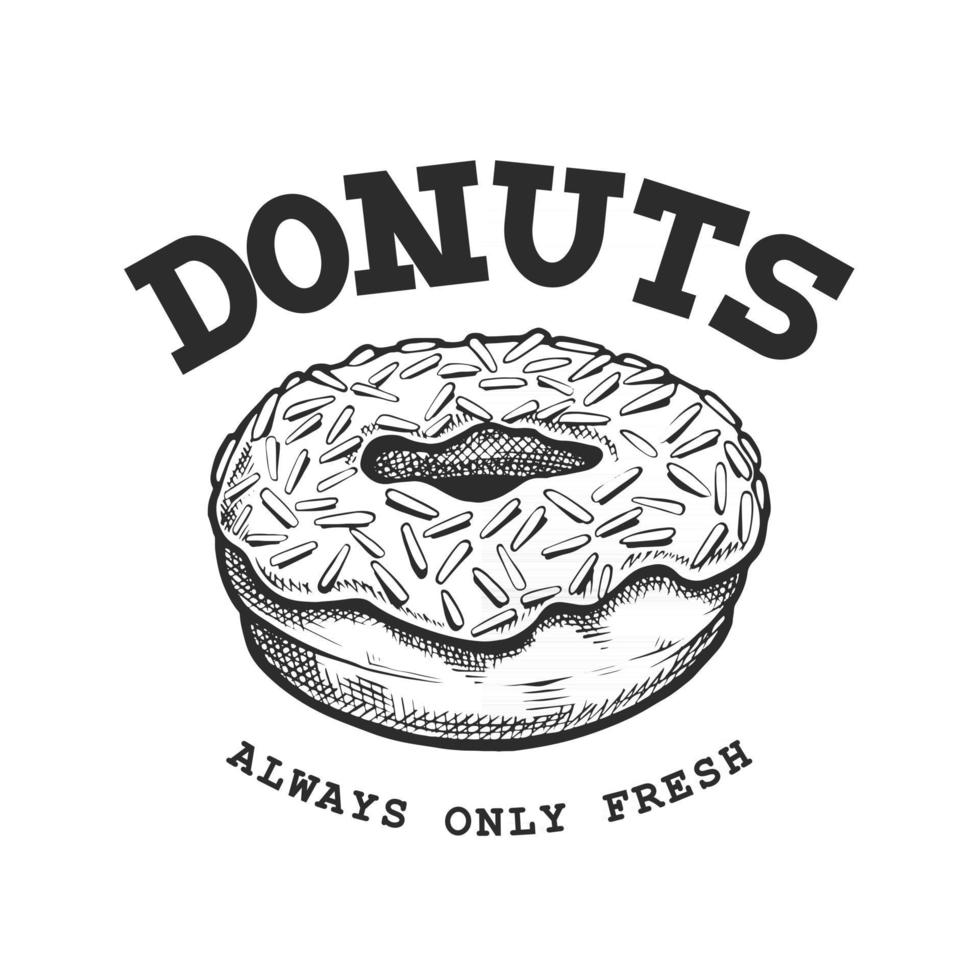 emblema retro donut vetor