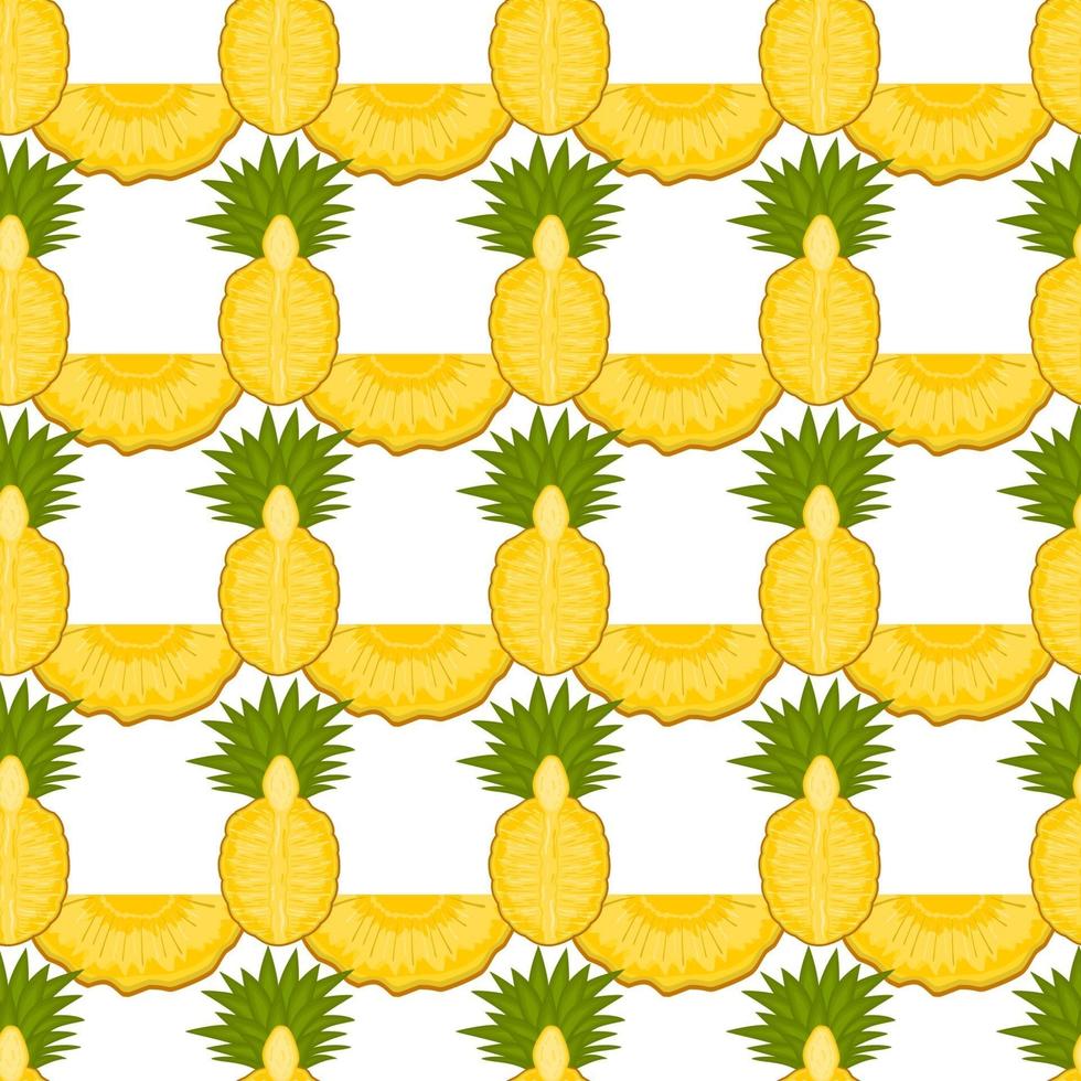 ilustração no tema abacaxi sem costura colorido grande vetor