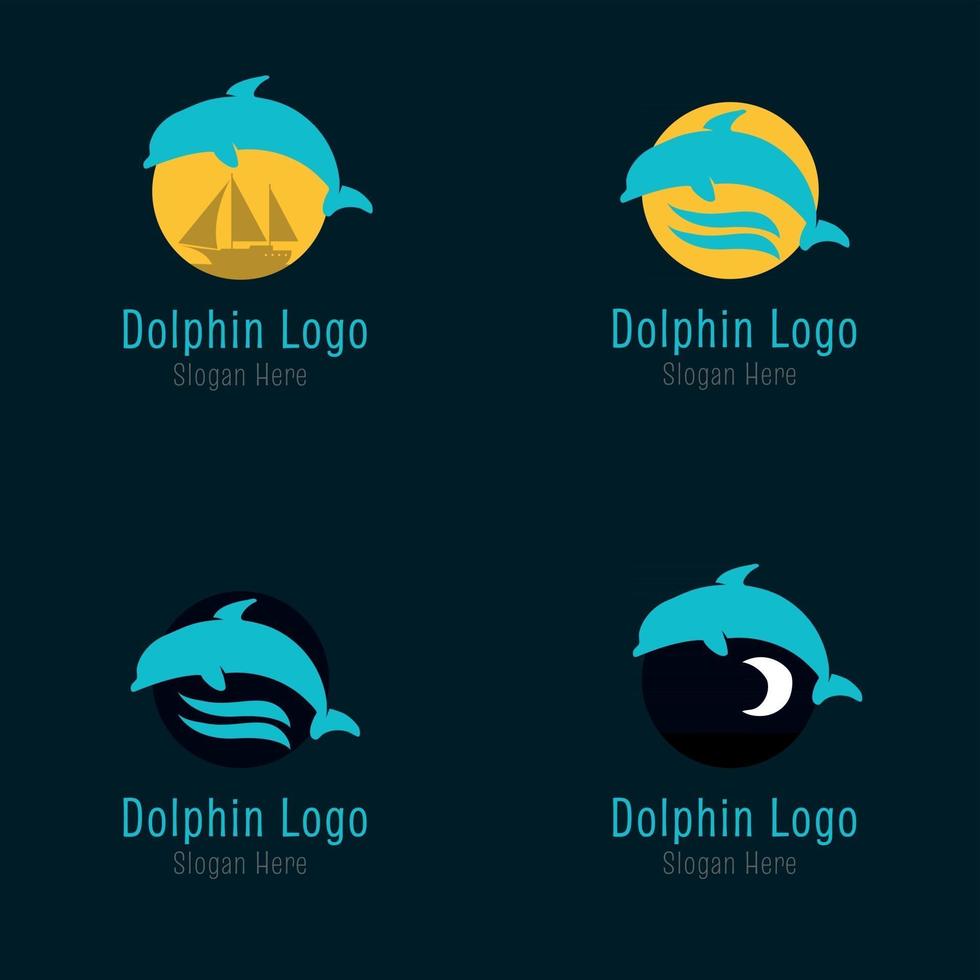 coleção de logotipo de golfinho vetor