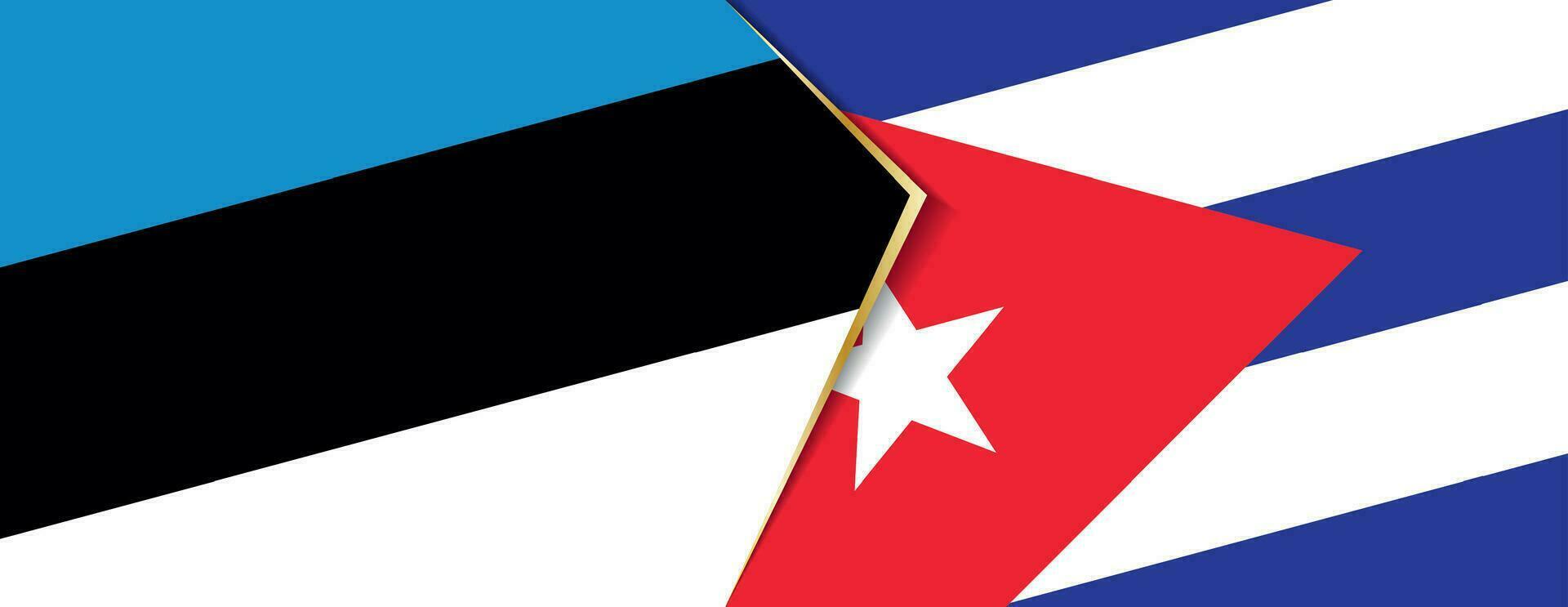 Estônia e Cuba bandeiras, dois vetor bandeiras.