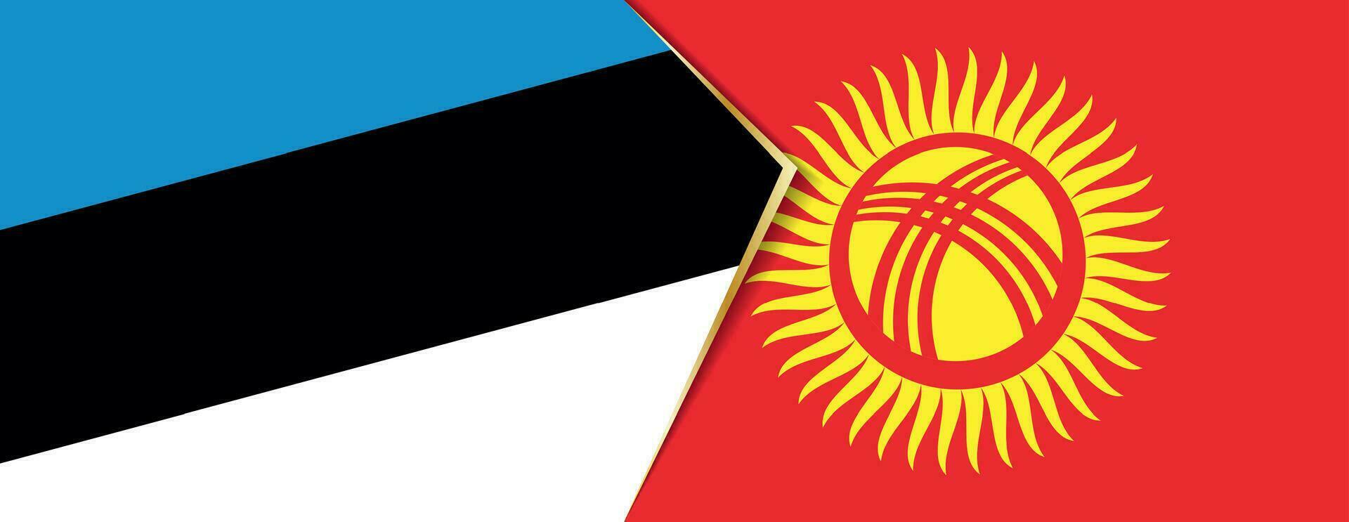 Estônia e Quirguistão bandeiras, dois vetor bandeiras.