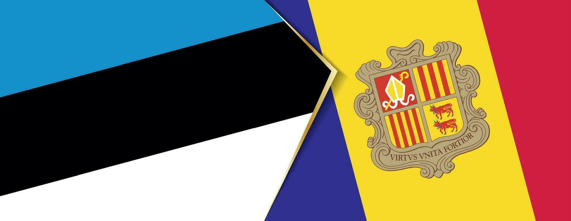 Estônia e andorra bandeiras, dois vetor bandeiras.