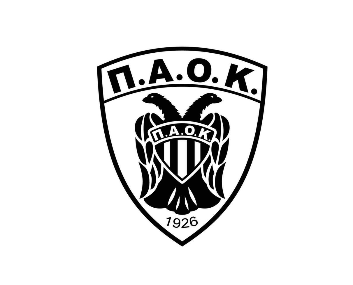 Paok Salónica clube logotipo símbolo Grécia liga futebol abstrato Projeto vetor ilustração