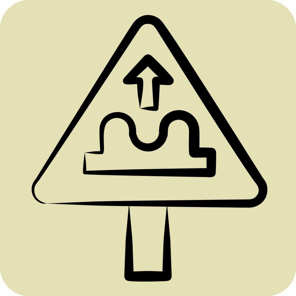ícone desigual estrada. relacionado para estrada placa símbolo. mão desenhado estilo. simples Projeto editável. simples ilustração vetor