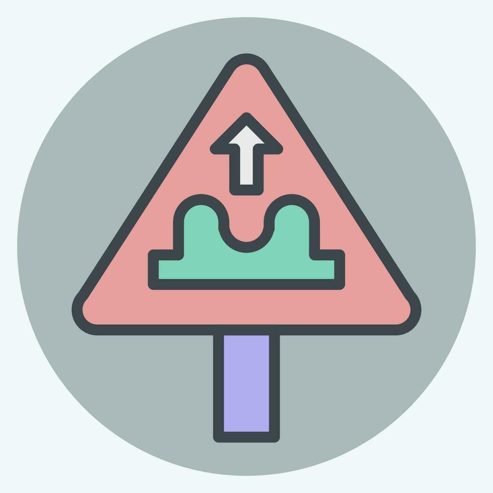 ícone desigual estrada. relacionado para estrada placa símbolo. cor companheiro estilo. simples Projeto editável. simples ilustração vetor