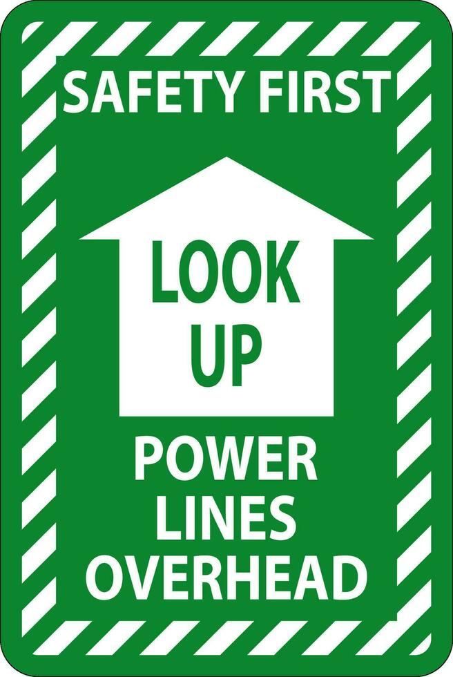 elétrico segurança placa Cuidado Veja acima, poder linhas a sobrecarga vetor