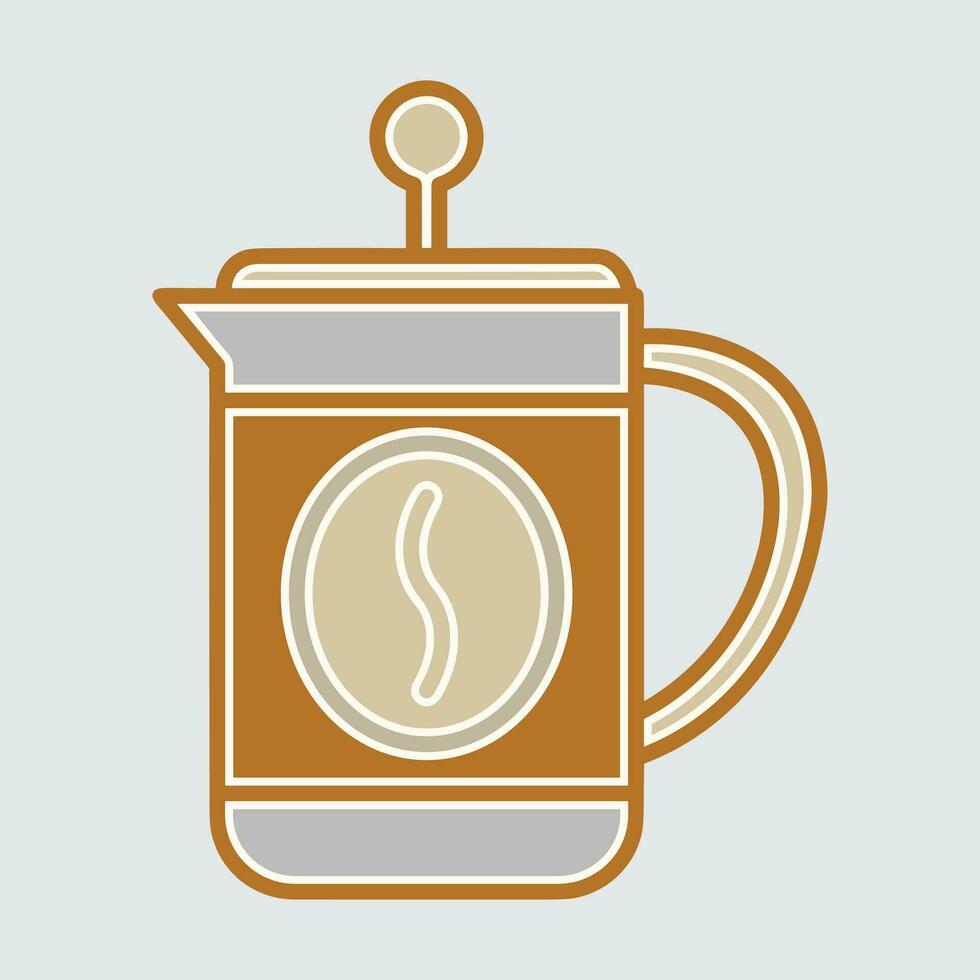 café. bandeira para cafeteria, restaurante, café sonhos tema. café copo ícone dentro a linha estilo. vetor ilustração em uma Castanho fundo