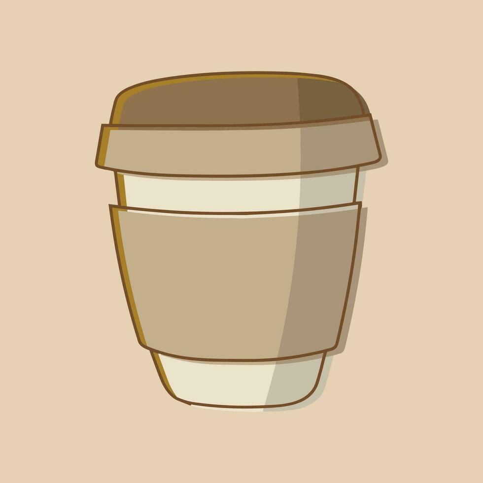 café. bandeira para cafeteria, restaurante, café sonhos tema. café copo ícone dentro a linha estilo. vetor ilustração em uma Castanho fundo