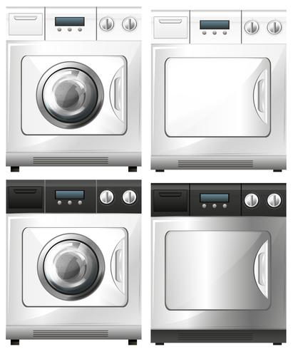 Máquina de lavar e secar roupa vetor