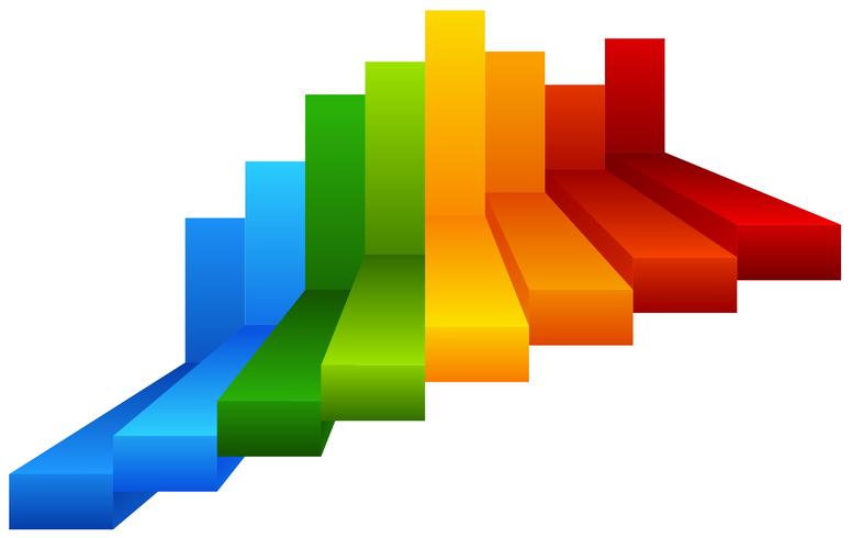 Arco-íris etapas infográfico diagrama vetor