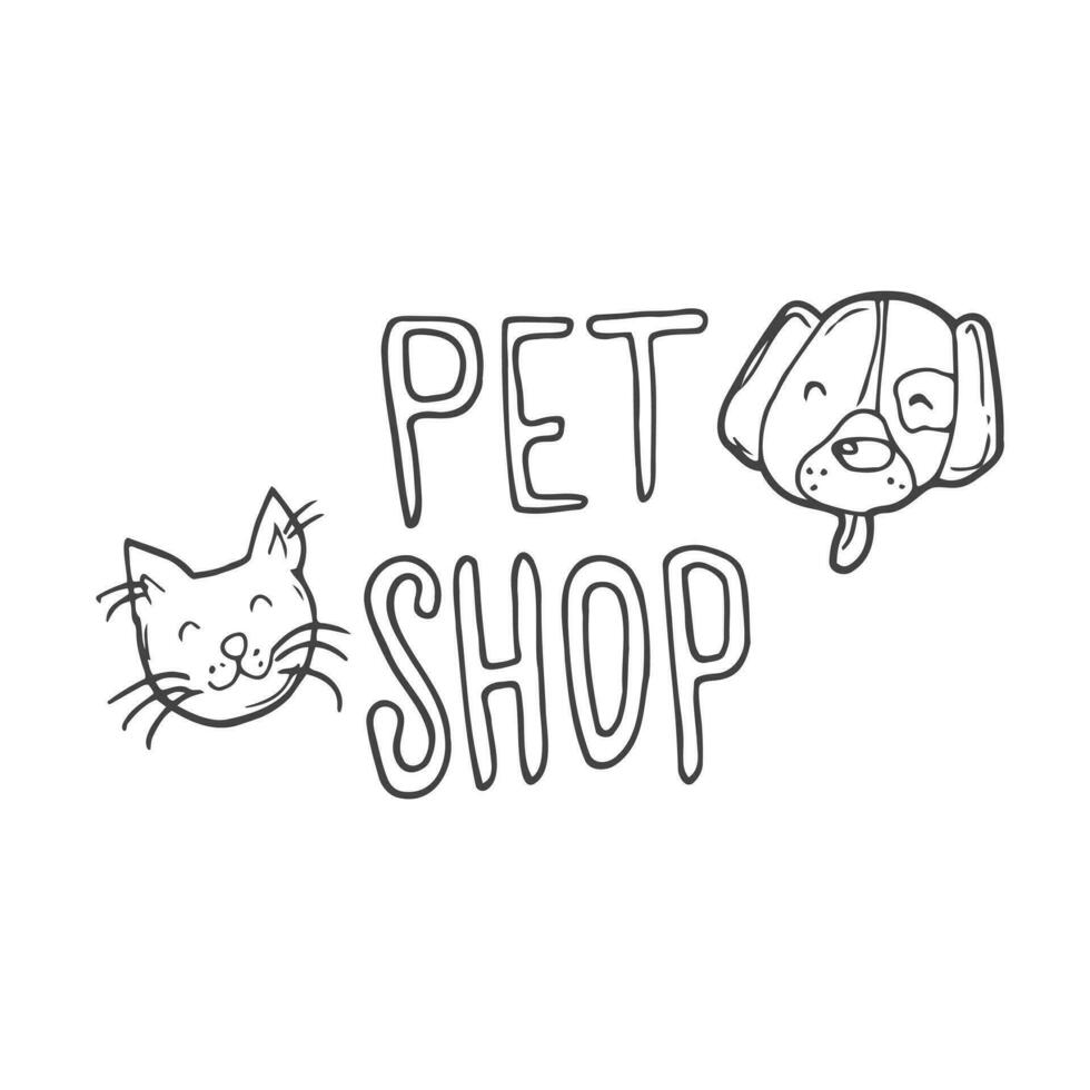mão letras do a palavra animal fazer compras isolado em branco fundo. simples vetor ilustração dentro rabisco desenho animado estilo
