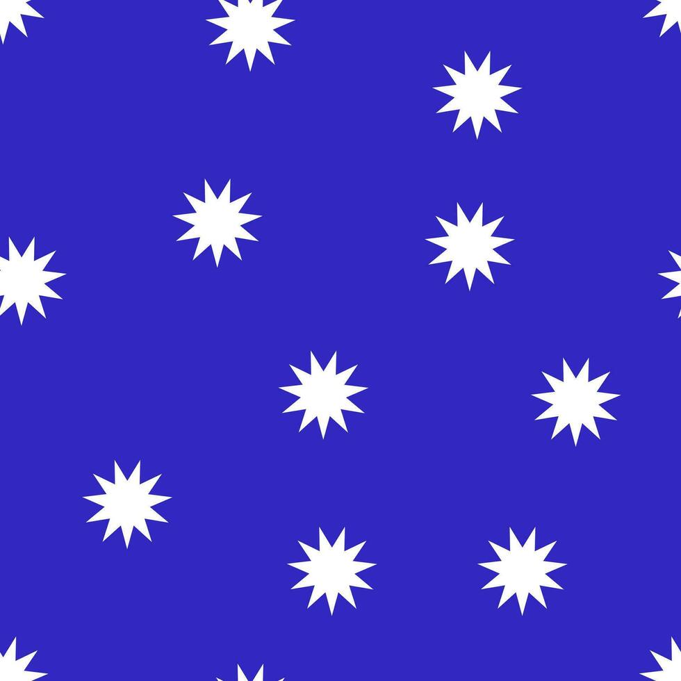 desatado padronizar com em forma de estrela geométrico elementos dentro azul fundo. impressão ideal para tecido, têxtil, invólucro papel vetor