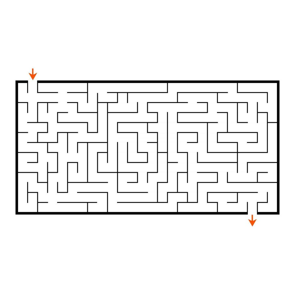 labirinto retangular abstrato. jogo para crianças. quebra-cabeça para crianças. enigma do labirinto. ilustração em vetor plana isolada no fundo branco.