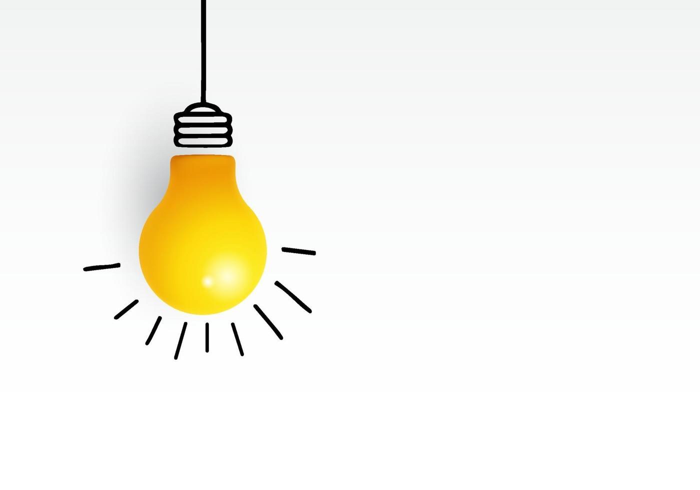 lâmpada criatividade ideia criativa, nova ideia e conceito com lâmpada vetor