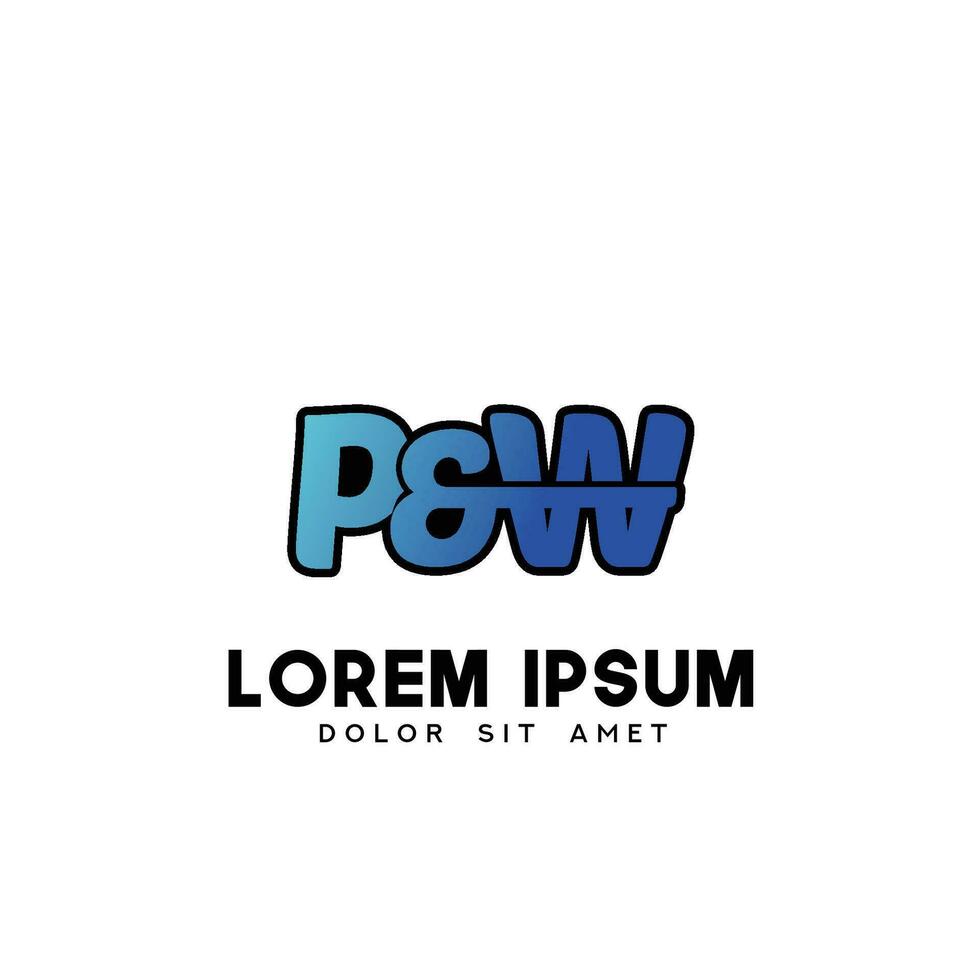 pw vetor de design de logotipo inicial