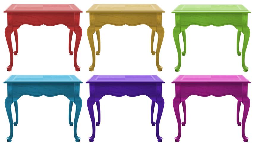 Mesas de madeira coloridas vetor