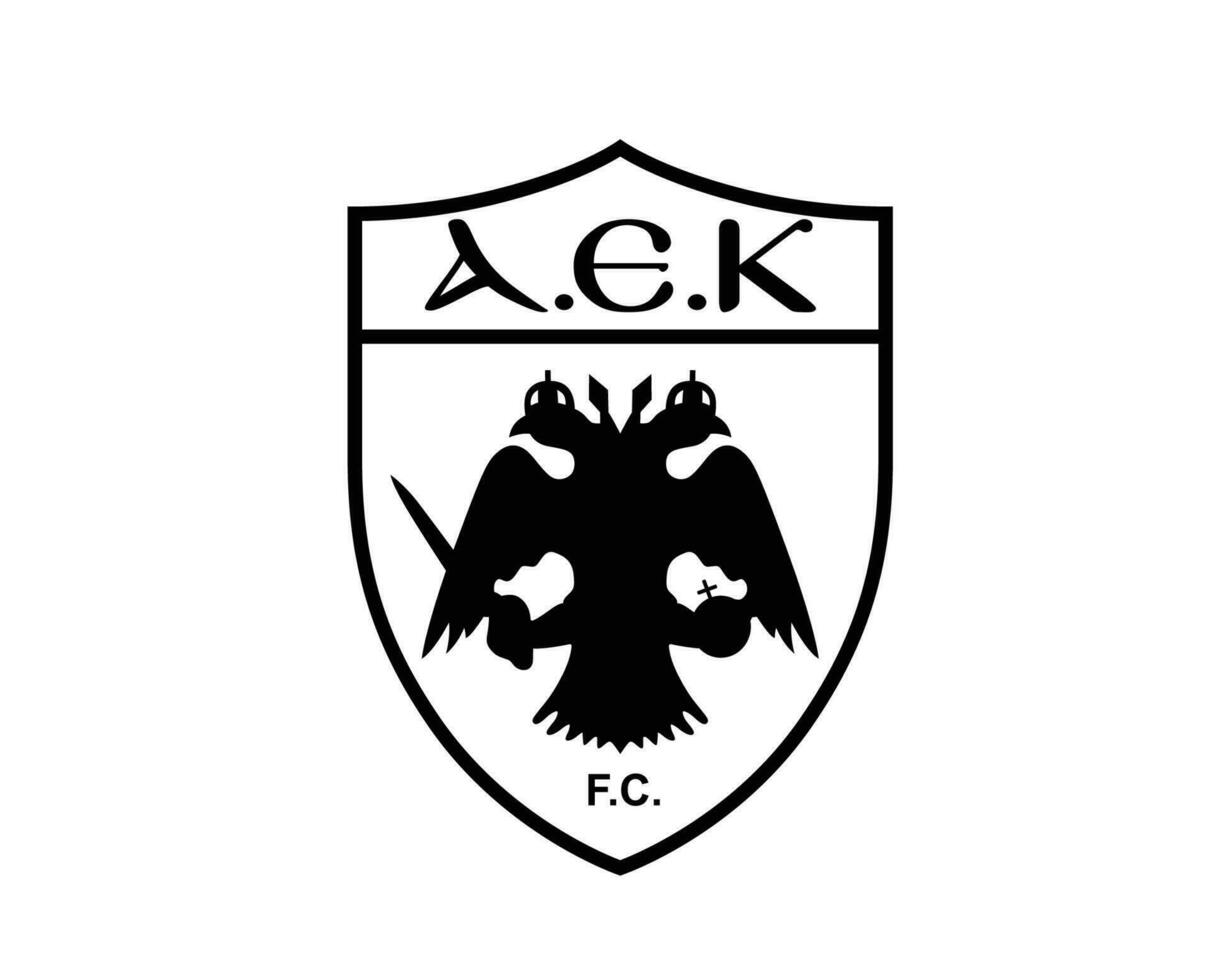 aek Atenas clube logotipo símbolo Preto Grécia liga futebol abstrato Projeto vetor ilustração