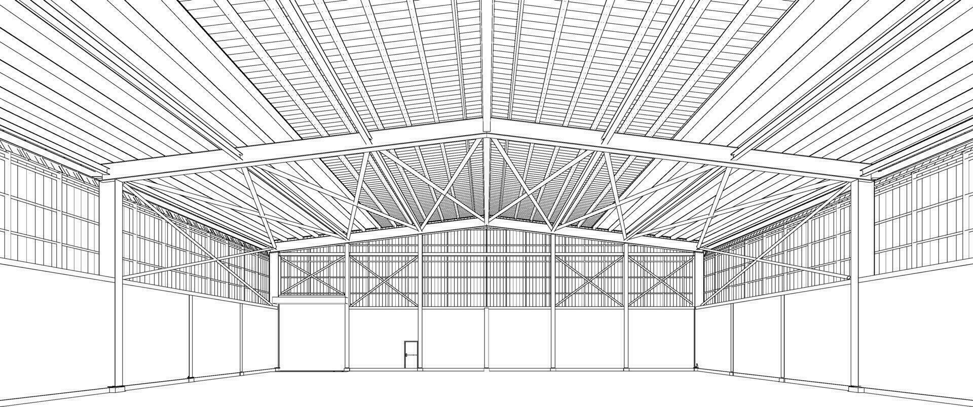 3d ilustração do industrial construção vetor