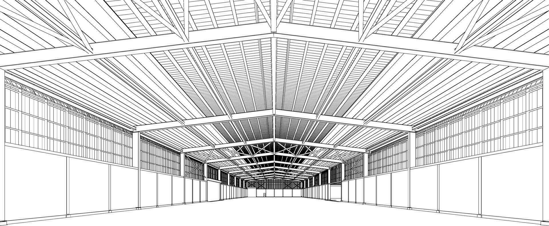 3d ilustração do industrial construção vetor