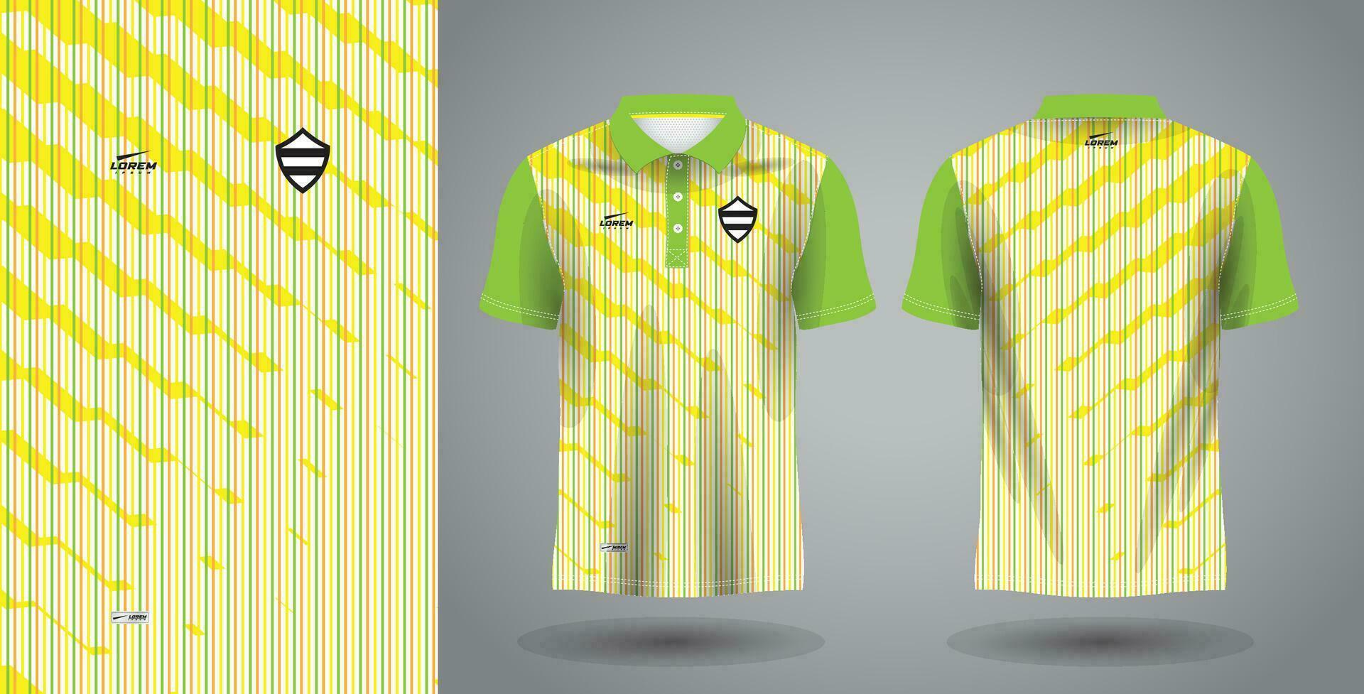 verde amarelo e laranja pólo esporte camisa sublimação jérsei modelo vetor