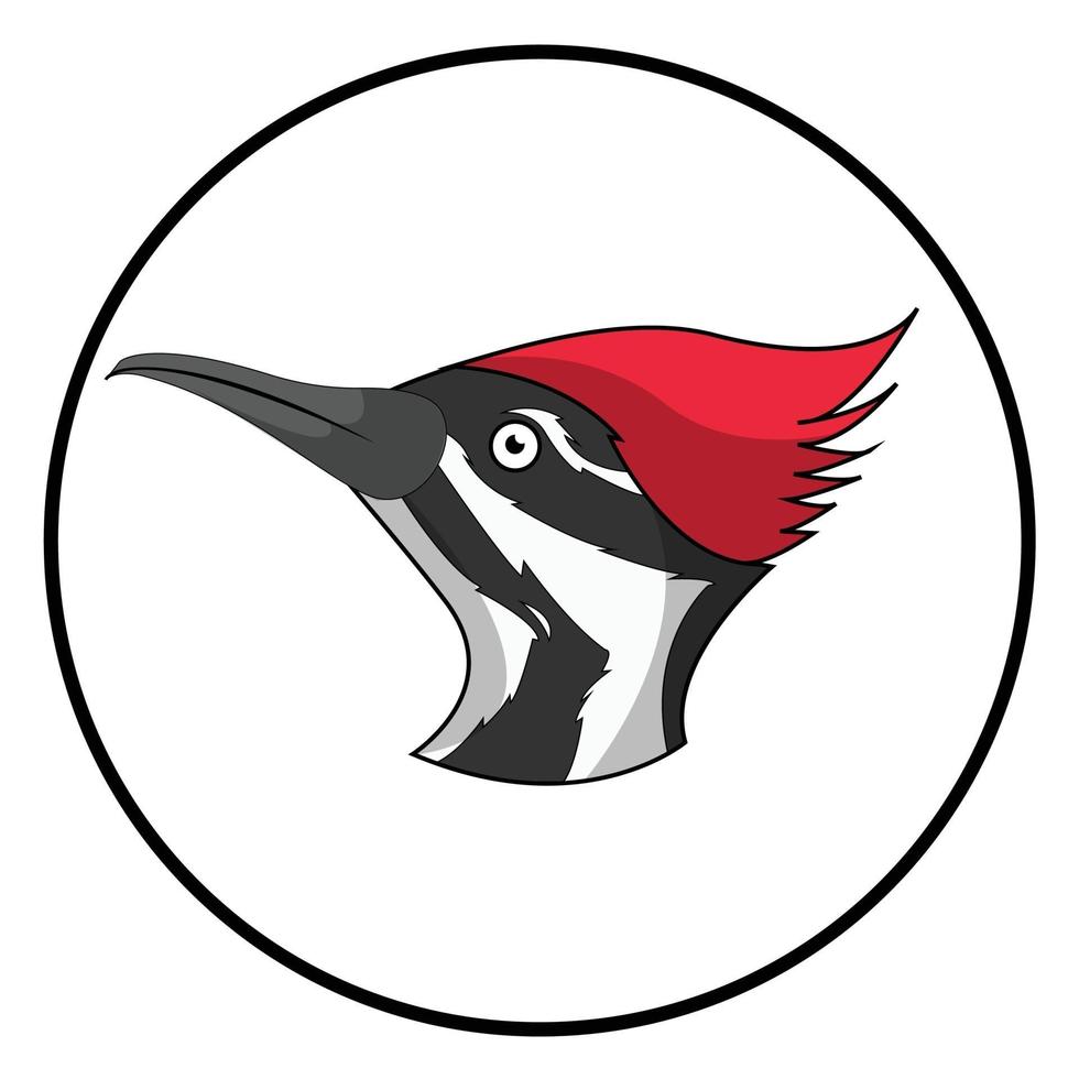 ícone de pássaro personagem de desenho animado de cabeça de pica-pau vetor