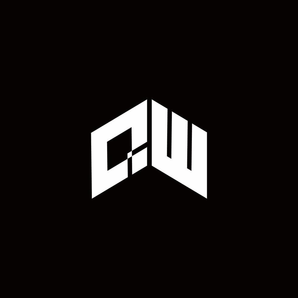 modelo de design moderno de monograma de logotipo qw vetor