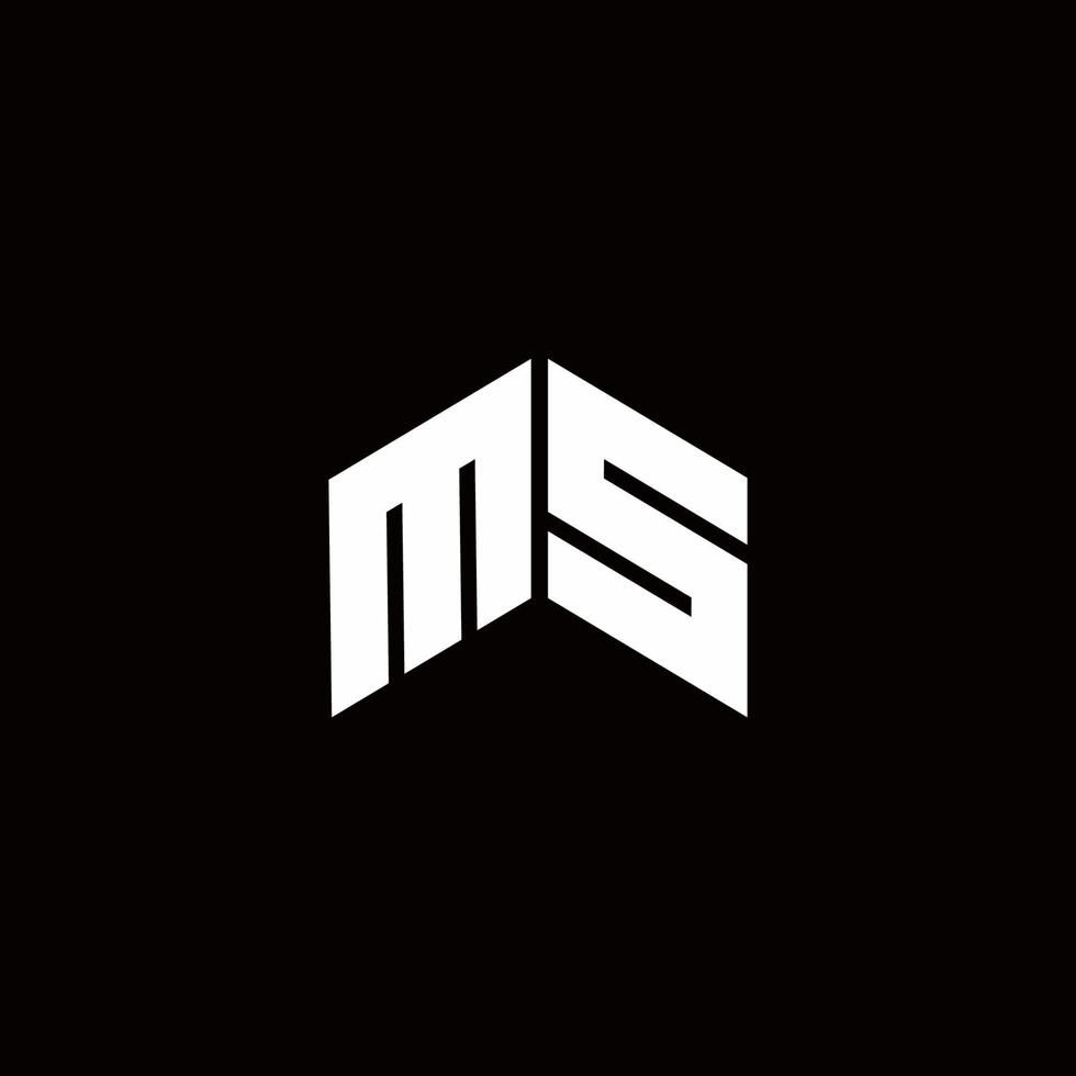 modelo de design moderno do monograma do logotipo da ms vetor