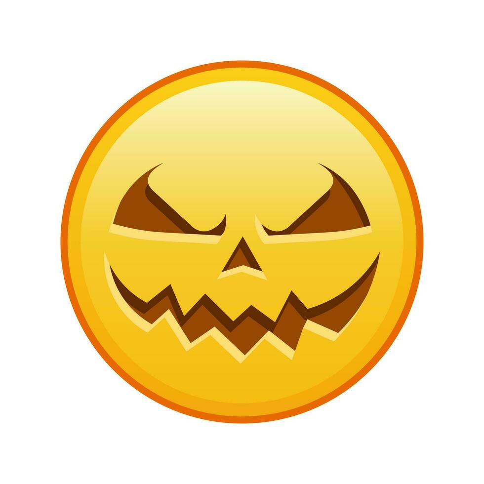 assustador dia das Bruxas face ampla Tamanho do amarelo emoji sorrir vetor