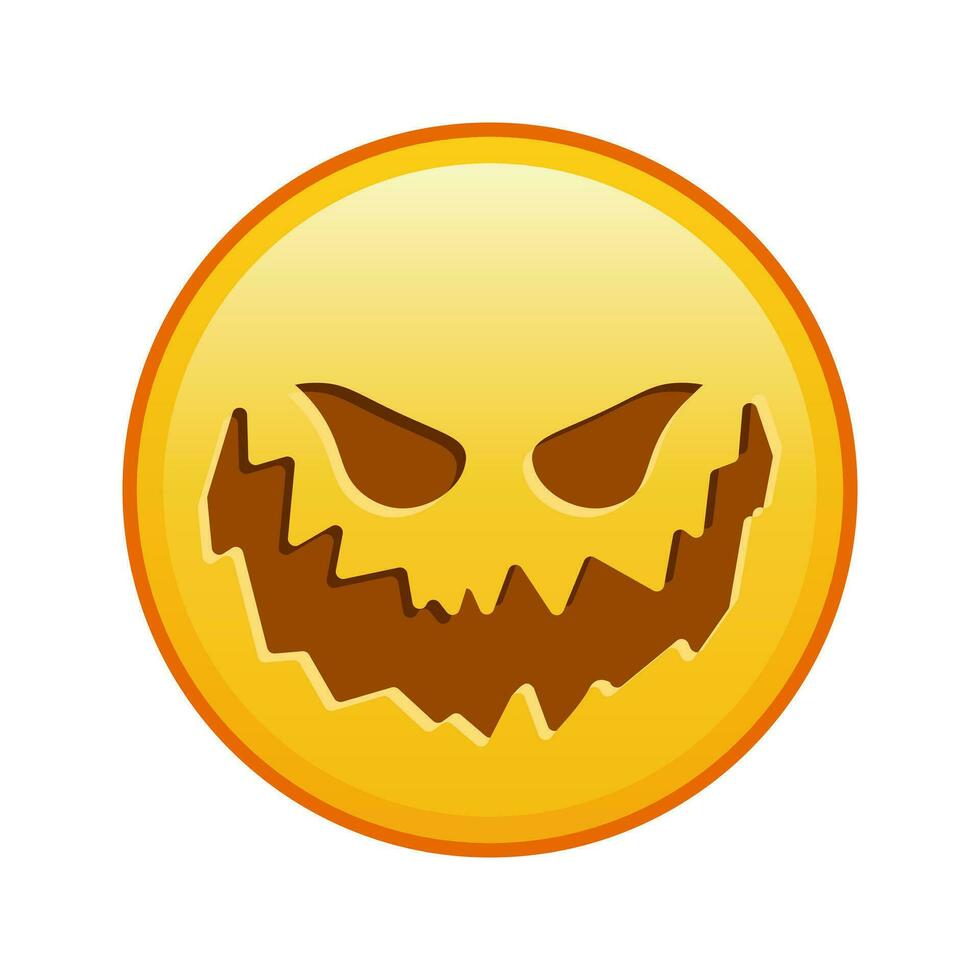 assustador dia das Bruxas face ampla Tamanho do amarelo emoji sorrir vetor