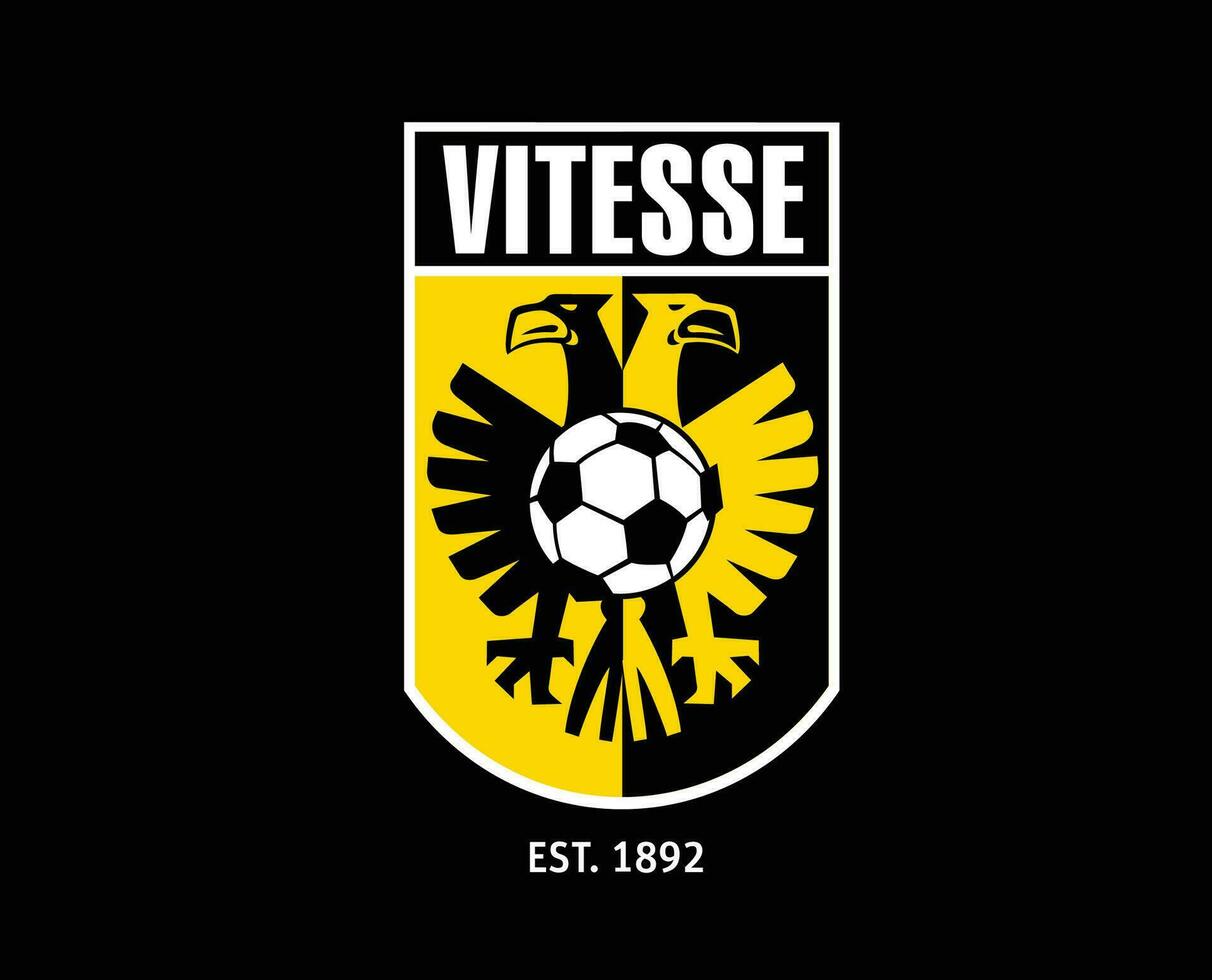 vitesse arnhem clube símbolo logotipo Países Baixos eredivisie liga futebol abstrato Projeto vetor ilustração com Preto fundo