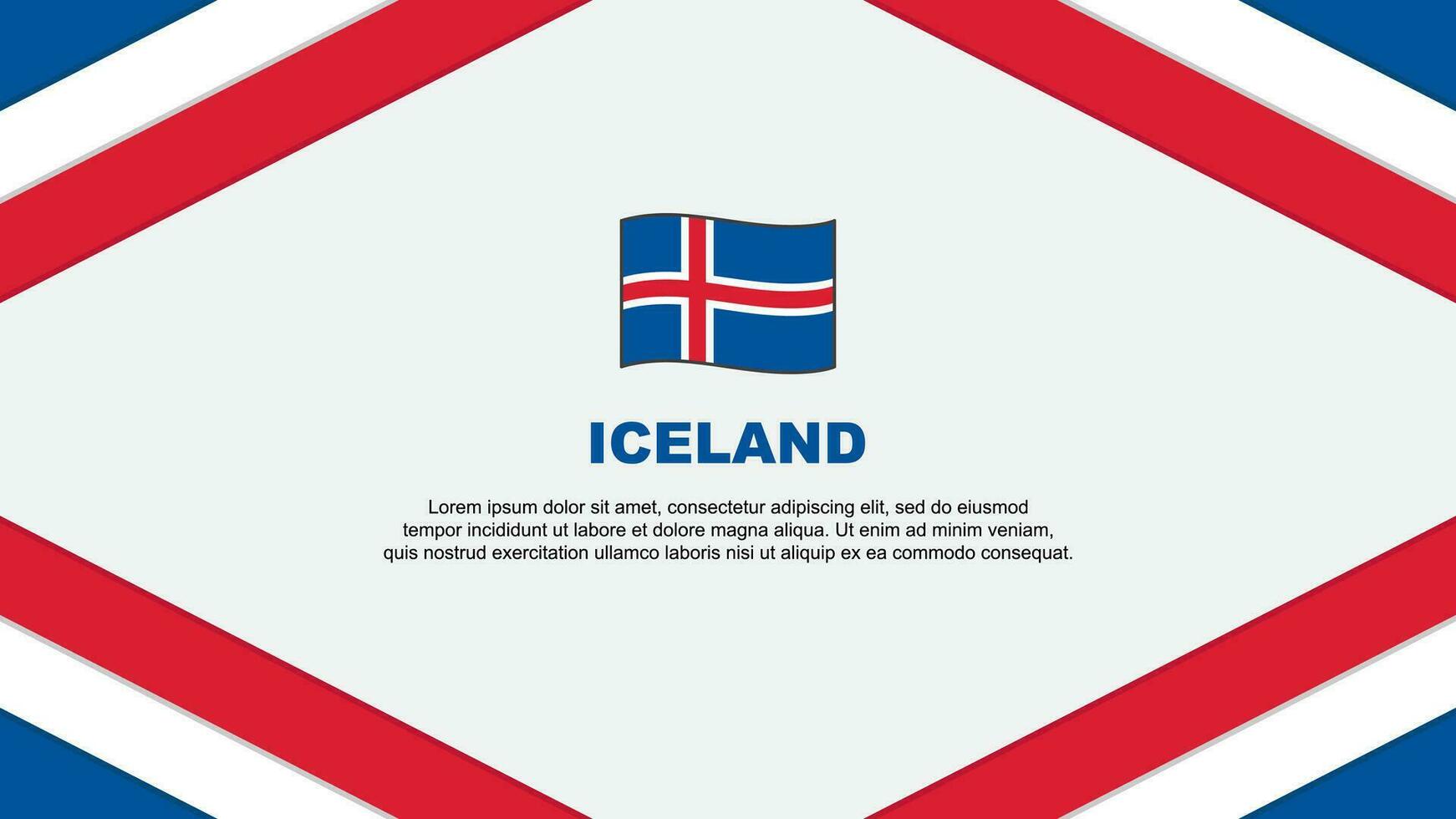 Islândia bandeira abstrato fundo Projeto modelo. Islândia independência dia bandeira desenho animado vetor ilustração. Islândia modelo